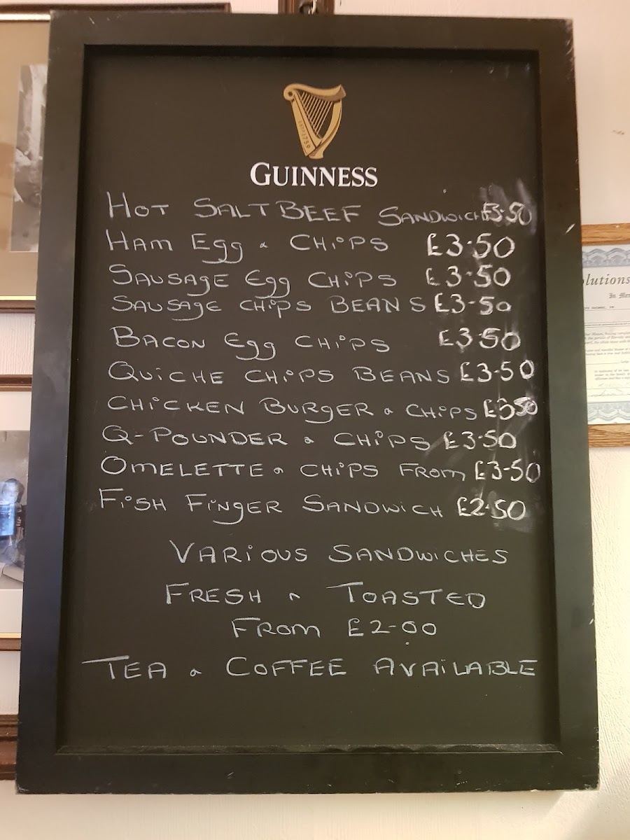 The Pride of Spitalfields London Menu - Image 1